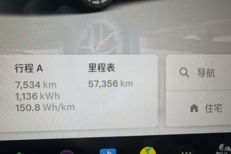 Used Tesla Model 3 2022 Performance High-Performance All-Wheel-Drive Version Odometer Close Up