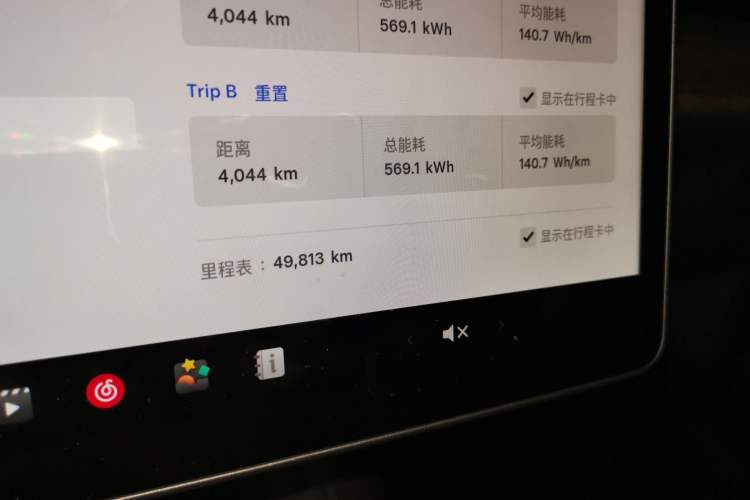 Used Tesla Model 3 2022 Rear-Wheel-Drive Version Odometer Close Up