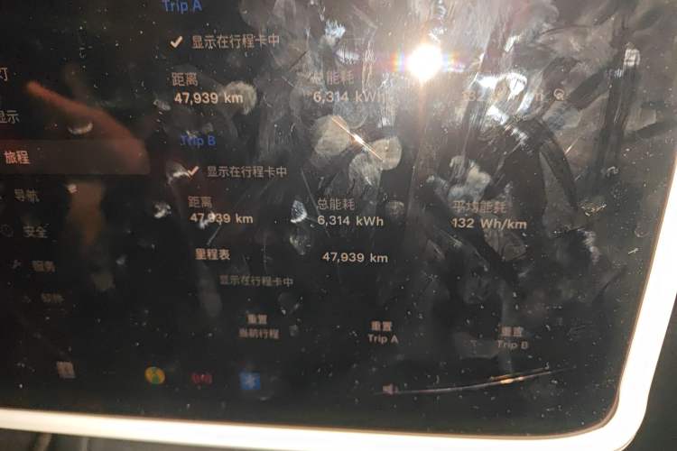 Used Tesla Model 3 2022 Rear-Wheel-Drive Version Odometer Close Up