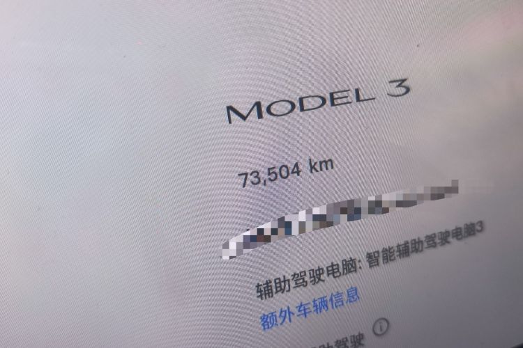 Used Tesla Model 3 2022 Rear-Wheel-Drive Version Odometer Close Up