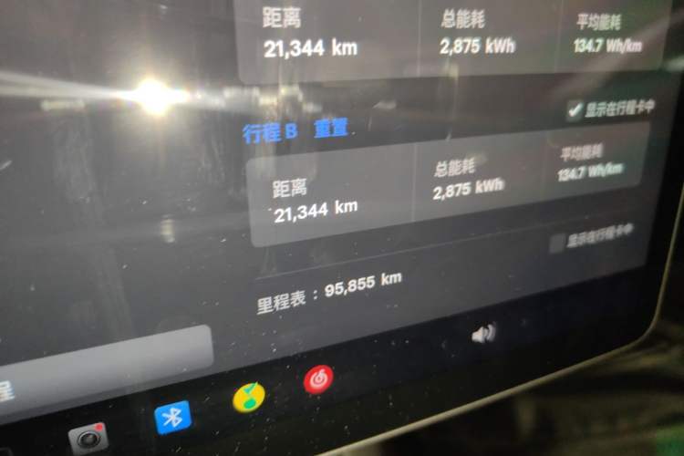 Used Tesla Model 3 2022 Rear-Wheel-Drive Version Odometer Close Up
