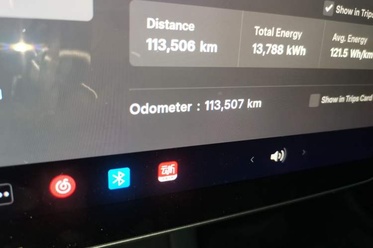 Used Tesla Model 3 2022 Rear-Wheel-Drive Version Odometer Close Up