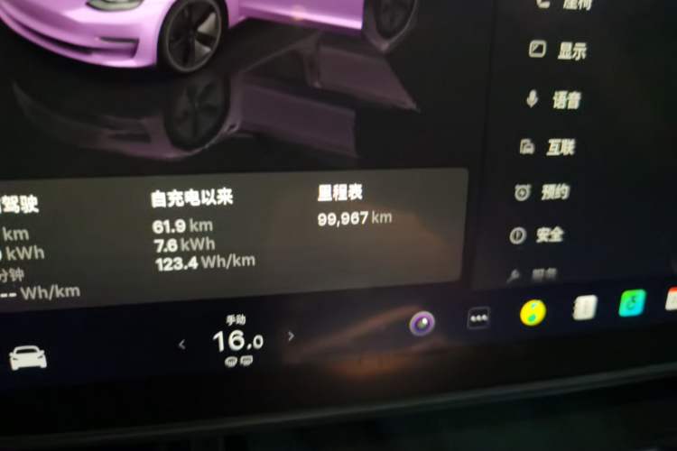 Used Tesla Model 3 2022 Rear-Wheel-Drive Version Odometer Close Up