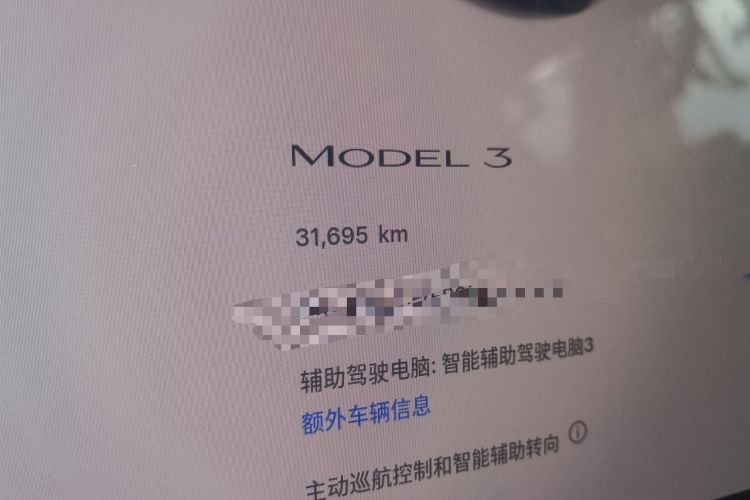 Used Tesla Model 3 2022 Rear-Wheel-Drive Version Odometer Close Up