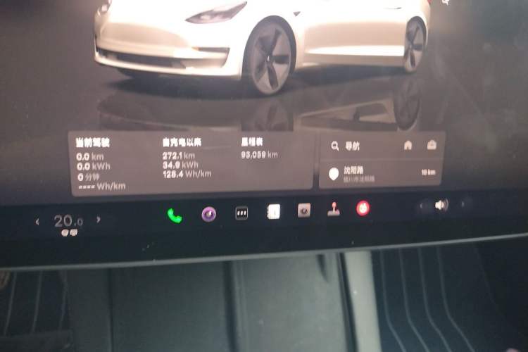 Used Tesla Model 3 2022 Rear-Wheel-Drive Version Odometer Close Up
