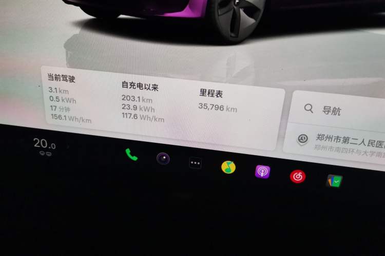 Used Tesla Model 3 2022 Rear-Wheel-Drive Version Odometer Close Up