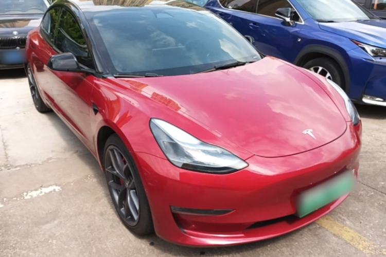 Used Tesla Model 3 2022 Performance High-Performance All-Wheel-Drive Version Front Right 45 Deg