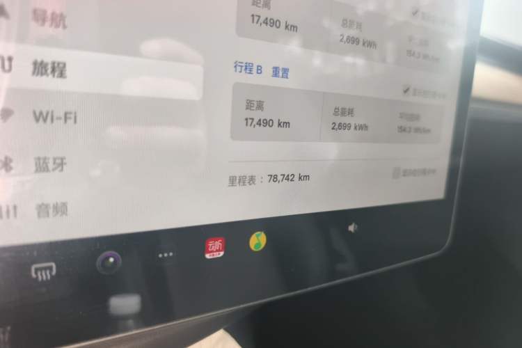 Used Tesla Model 3 2022 Performance High-Performance All-Wheel-Drive Version Odometer Close Up