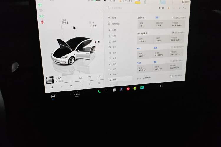 Used Tesla Model 3 2022 Rear-Wheel-Drive Version Audio And AC Panel