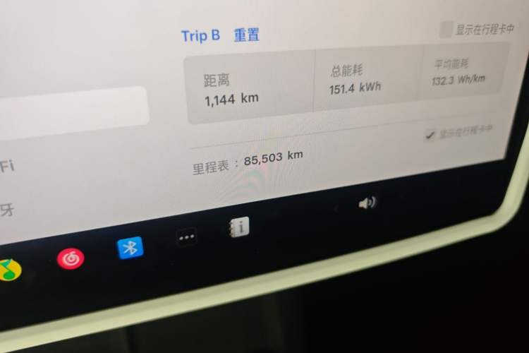 Used Tesla Model 3 2022 Rear-Wheel-Drive Version Odometer Close Up