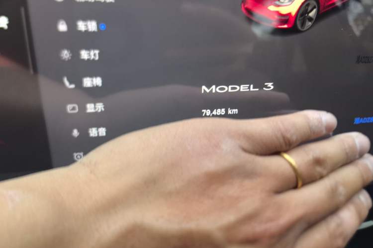Used Tesla Model 3 2022 Rear-Wheel-Drive Version Odometer Close Up