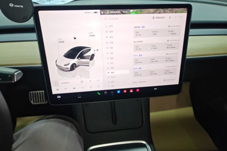 Used Tesla Model 3 2022 Rear-Wheel-Drive Version Odometer Close Up