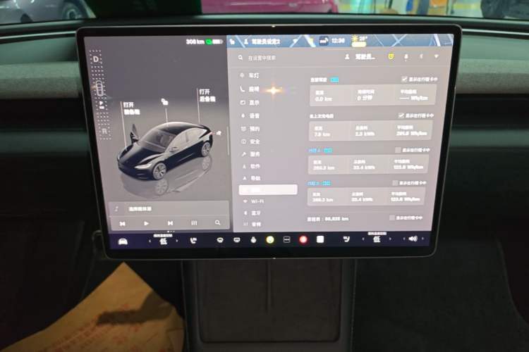 Used Tesla Model 3 2023 Rear-Wheel-Drive Version Audio And AC Panel