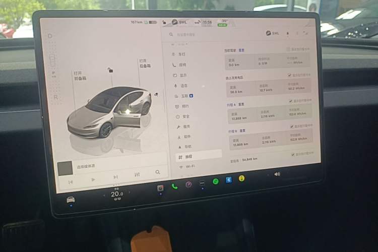 Used Tesla Model 3 2023 Long-Range All-Wheel-Drive Version Audio And AC Panel