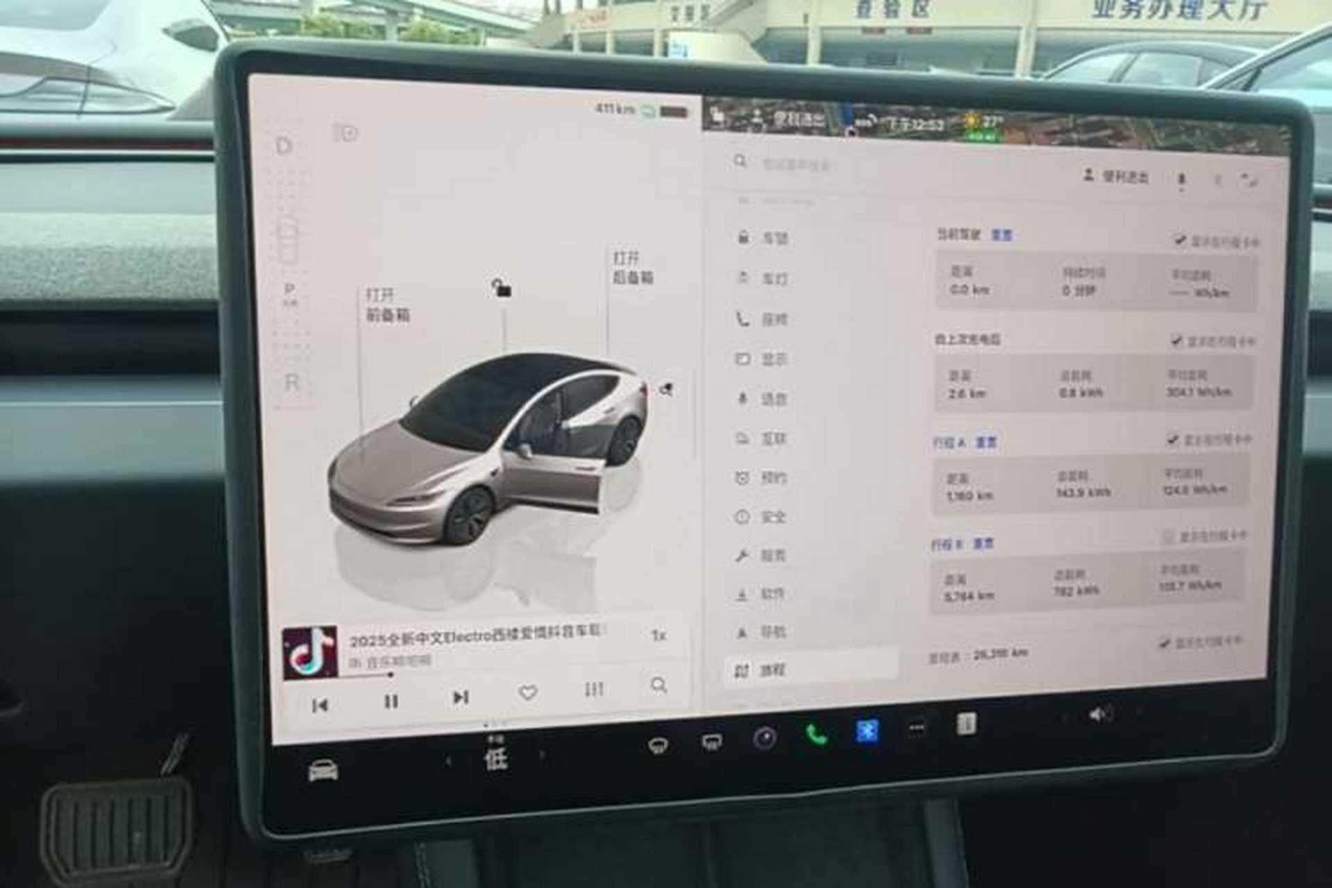 Used Tesla Model 3 2023 Rear-Wheel-Drive Version Audio And AC Panel