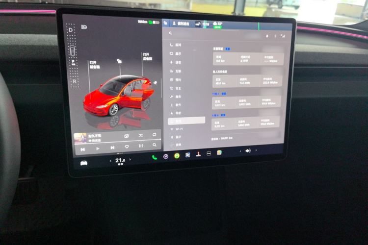 Used Tesla Model 3 2023 Long-Range All-Wheel-Drive Version Audio And AC Panel