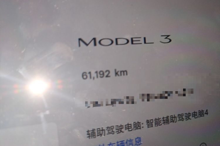 Used Tesla Model 3 2023 Rear-Wheel-Drive Version Odometer Close Up