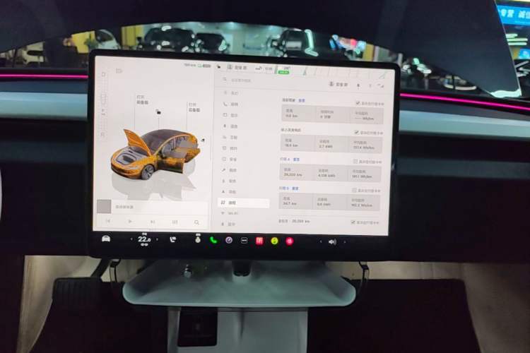 Used Tesla Model 3 2023 Rear-Wheel-Drive Version Audio And AC Panel