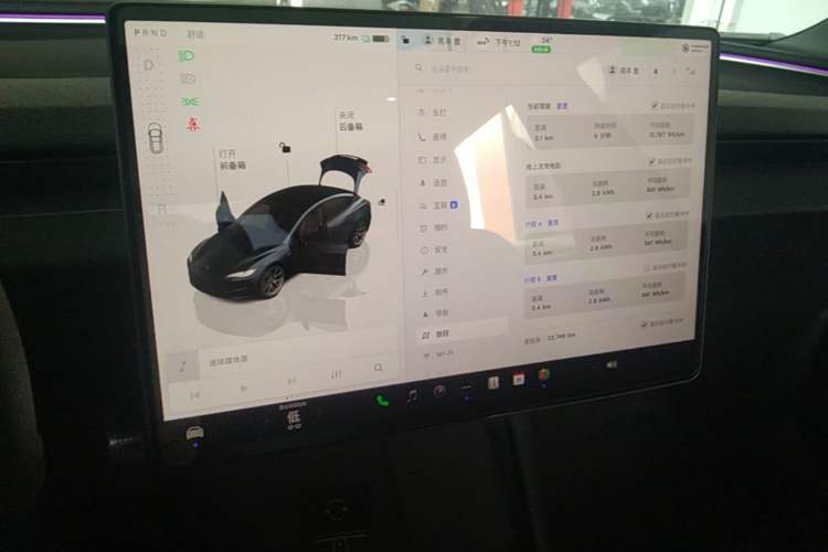 Used Tesla Model 3 2023 Rear-Wheel-Drive Version Audio And AC Panel