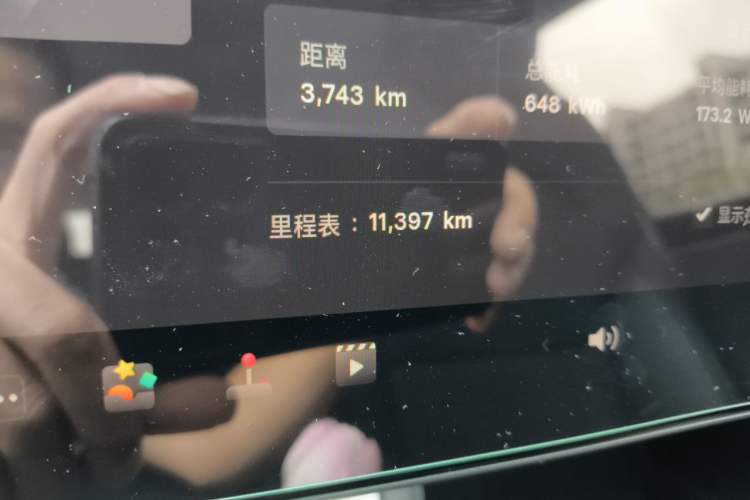 Used Tesla Model 3 2023 Long-Range All-Wheel-Drive Version Odometer Close Up