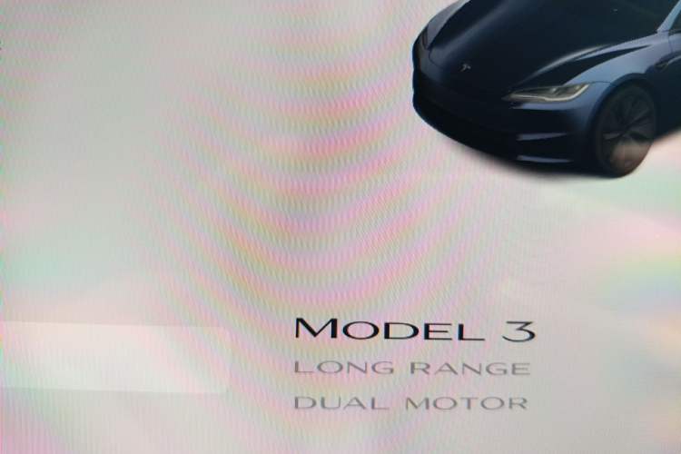 Used Tesla Model 3 2023 Long-Range All-Wheel-Drive Version Odometer Close Up