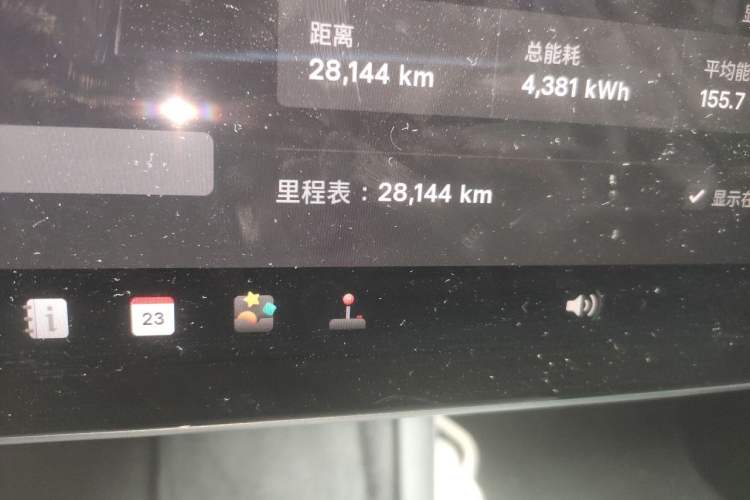 Used Tesla Model 3 2023 Rear-Wheel-Drive Version Odometer Close Up