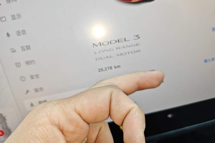 Used Tesla Model 3 2023 Long-Range All-Wheel-Drive Version Odometer Close Up
