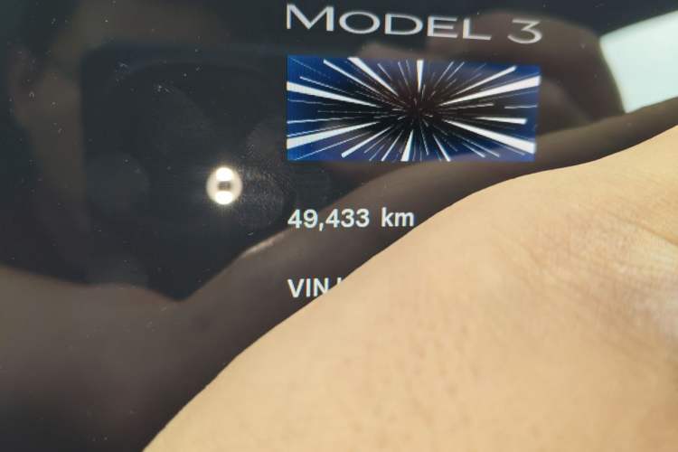 Used Tesla Model 3 2024 High-Performance All-Wheel-Drive Version Odometer Close Up