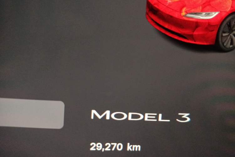 Used Tesla Model 3 2025 Rear-Wheel-Drive Version Odometer Close Up