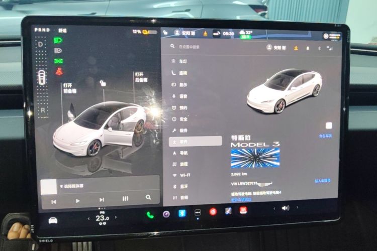 Used Tesla Model 3 2025 Model High-Performance All-Wheel-Drive Version Audio And AC Panel