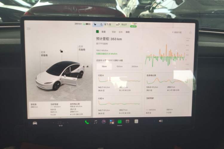 Used Tesla Model 3 2025 Model Revised Long-Range Rear-Wheel-Drive Version Audio And AC Panel