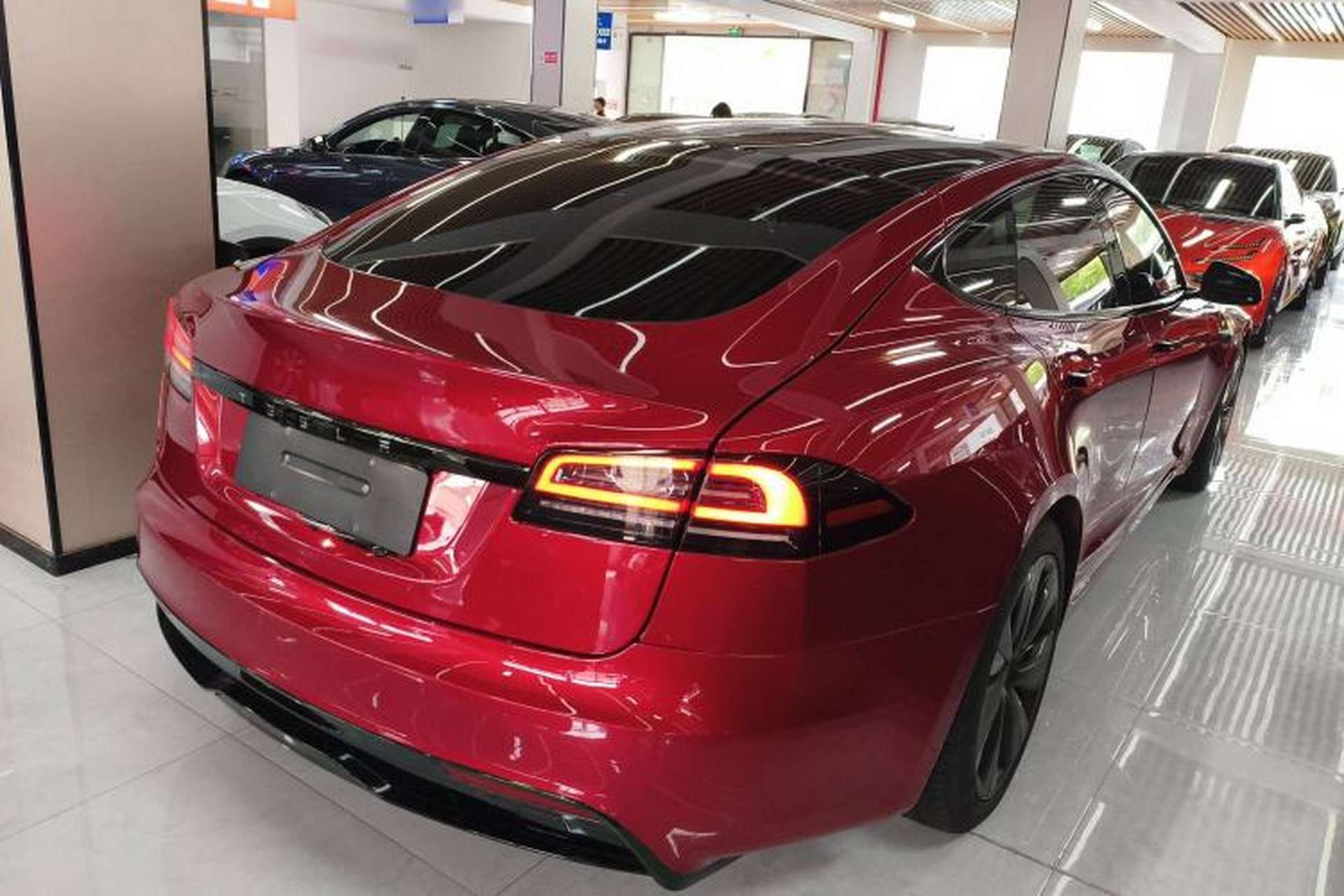 Used Tesla Model S 2023 Dual-Motor All-Wheel-Drive Version Rear Right 45 Deg