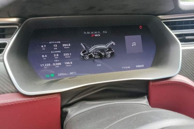 Used Tesla Model S  Odometer Close Up