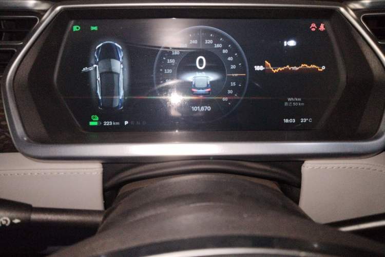Used Tesla Model S 2014 S 85 Odometer Close Up