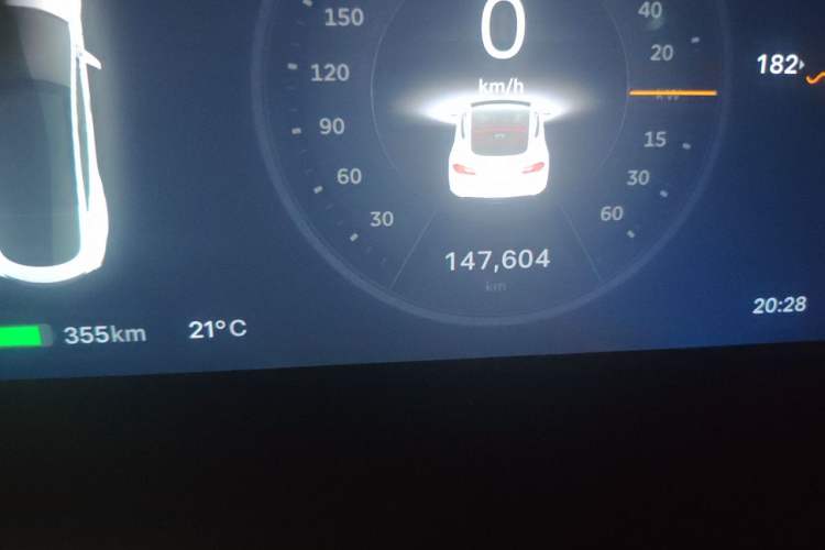 Used Tesla Model S 2014 S P85 Odometer Close Up