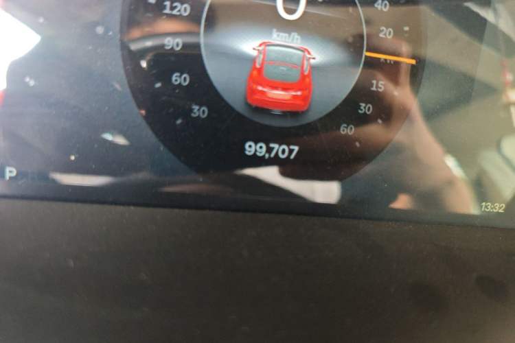 Used Tesla Model S 2014 S 85 Odometer Close Up