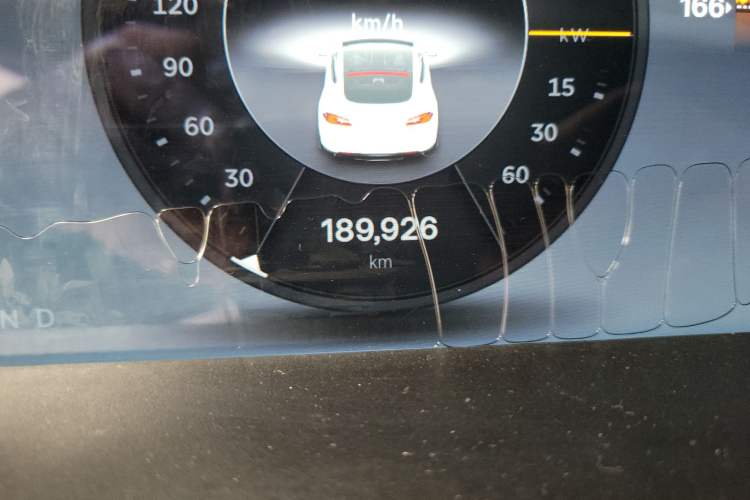 Used Tesla Model S 2014 S 85 Odometer Close Up