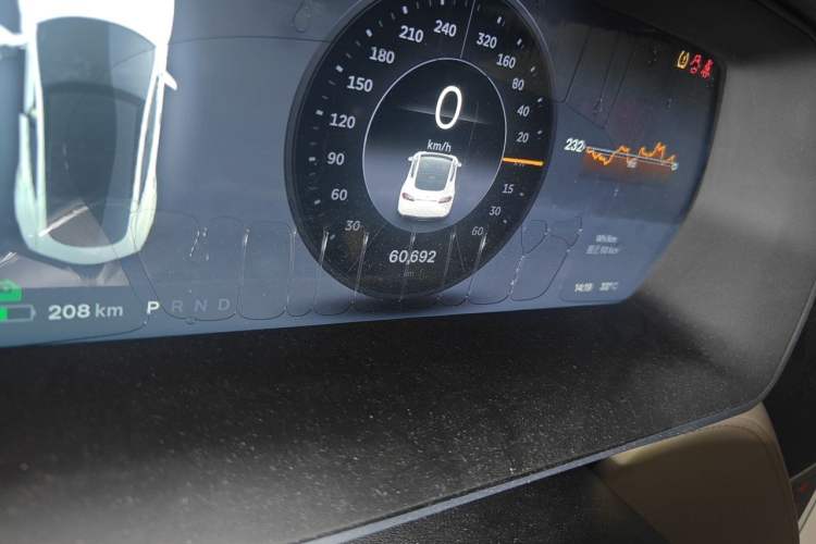Used Tesla Model S 2014 S 85 Odometer Close Up