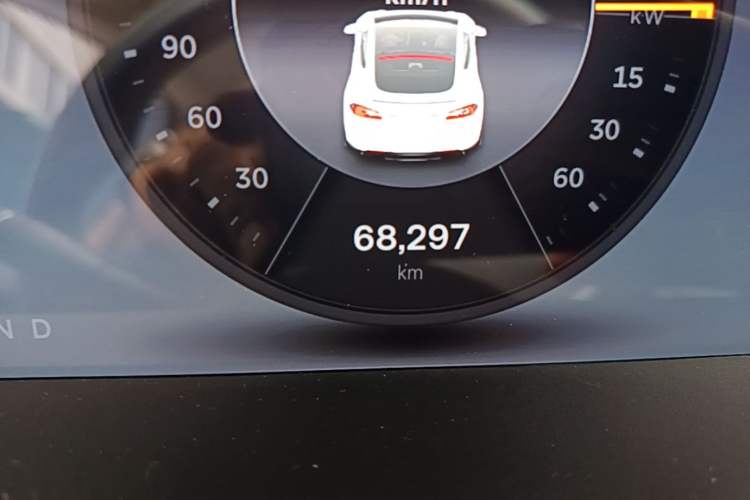 Used Tesla Model S 2014 S P85 Odometer Close Up