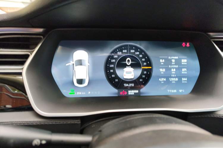 Used Tesla Model S 2014 S 85 Odometer Close Up