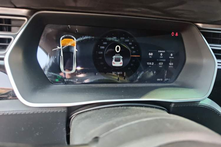 Used Tesla Model S 2014 S 85 Odometer Close Up