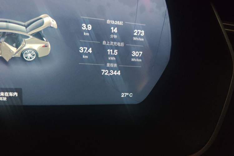 Used Tesla Model S 2015 S 70D Odometer Close Up
