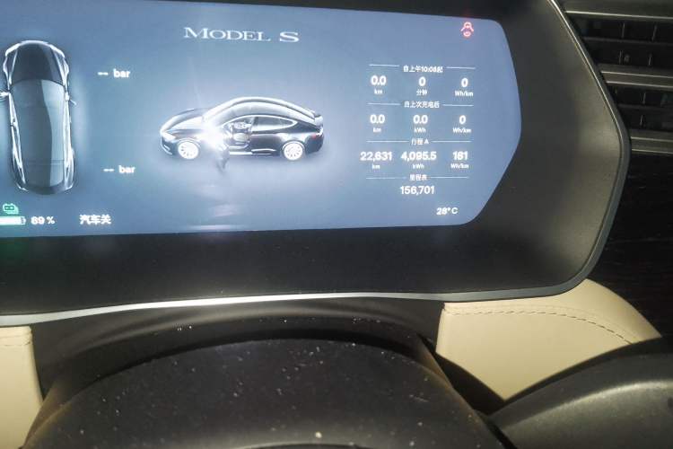 Used Tesla Model S 2016 S 75 Odometer Close Up