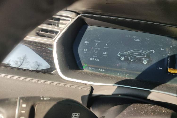 Used Tesla Model S 2016 S 60 Odometer Close Up
