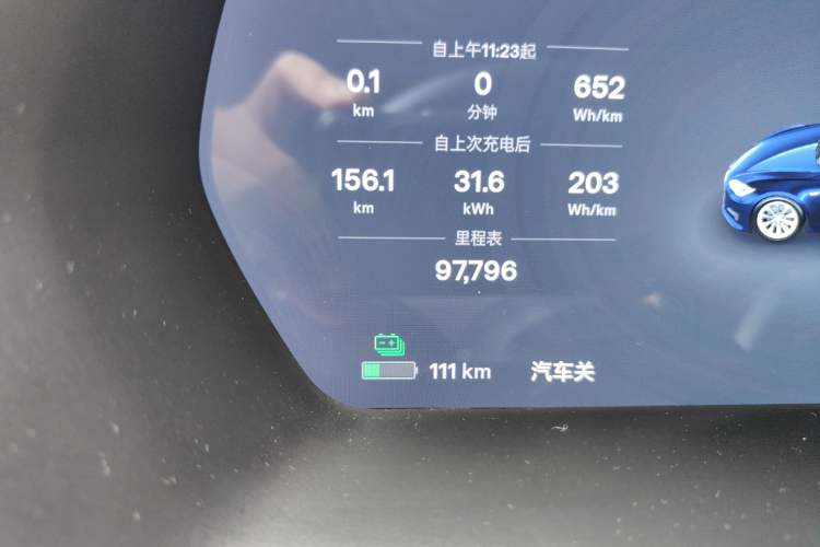 Used Tesla Model S 2016 S 75 Odometer Close Up