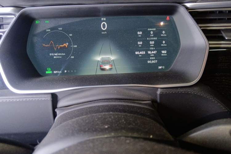 Used Tesla Model S 2016 S 75D Odometer Close Up