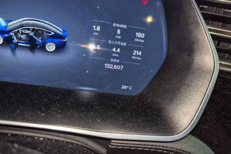 Used Tesla Model S 2016 S 75 Odometer Close Up