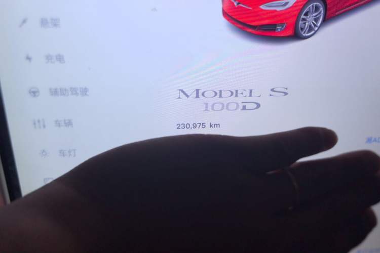Used Tesla Model S 2017 S 100D Odometer Close Up