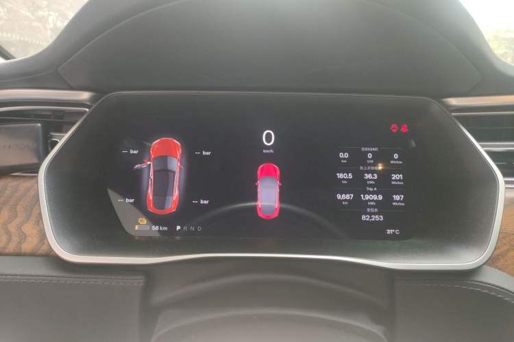 Used Tesla Model S 2017 S 75 Odometer Close Up