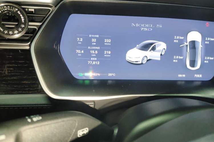 Used Tesla Model S 2017 S 75D Standard Range Edition Odometer Close Up